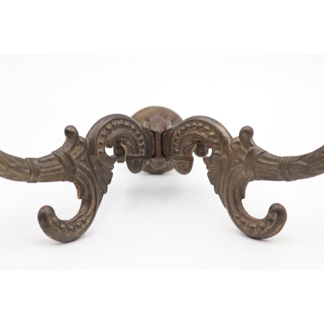 Cast Iron Antique Beaded Victorian Hall Tree Hook For Sale - Image 4 of 6