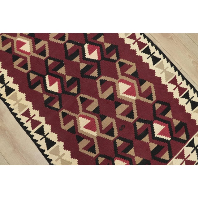 1960s Traditional Burgundy Wool Rug For Sale - Image 11 of 13