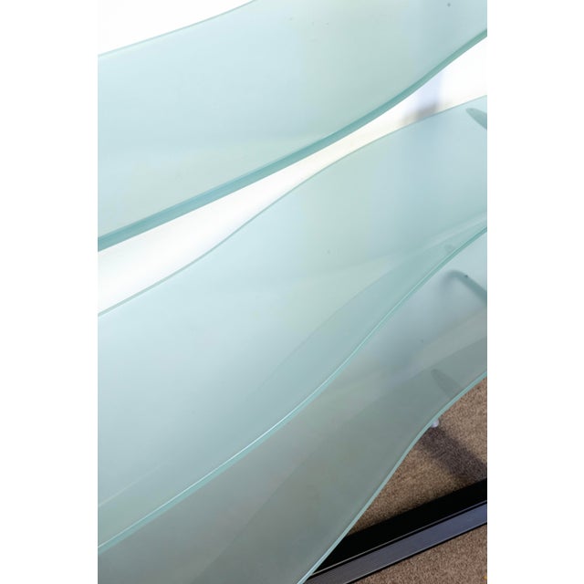 1990s Cattelan Italia Flexa Metal and Frosted Glass Bookshelf For Sale - Image 5 of 8