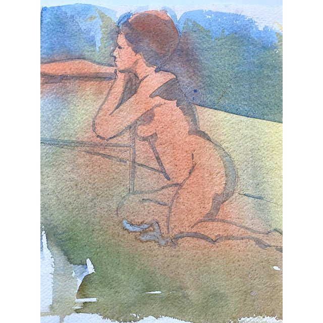 2000 - 2009 Original Double Sided Female Nude Watercolor Painting by Jon Hall 2003 For Sale - Image 5 of 6