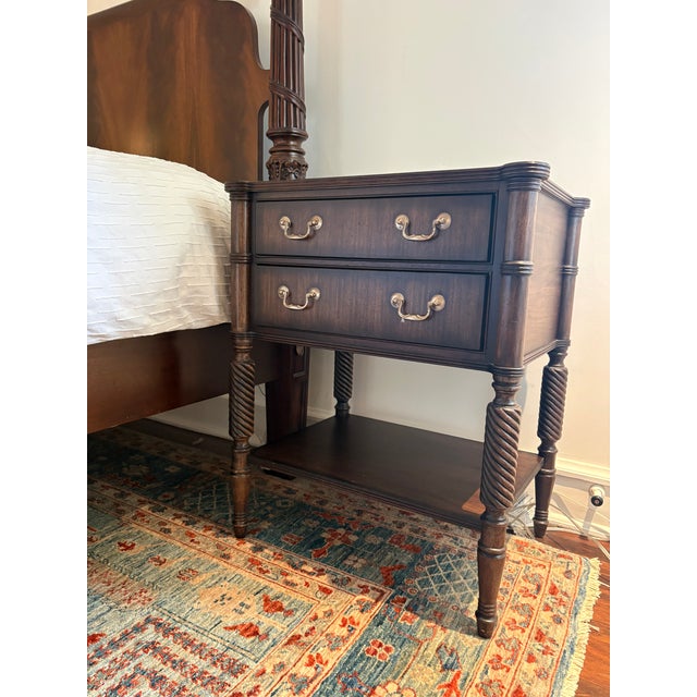 Ethan Allen Ethan Allen Laurel Bed & Melville Nightstands For Sale - Image 4 of 4
