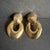 French Vintage Chunky Gold Tone Door Knocker Earrings Polished Statement 80s 90s For Sale - Image 3 of 7