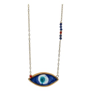 Energy Anchor Evil Eye Pendant Necklace For Sale