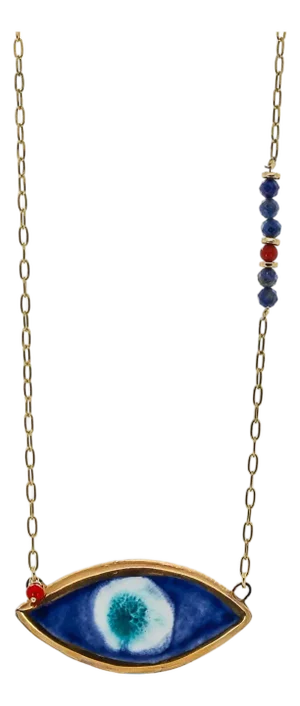 Energy Anchor Evil Eye Pendant Necklace