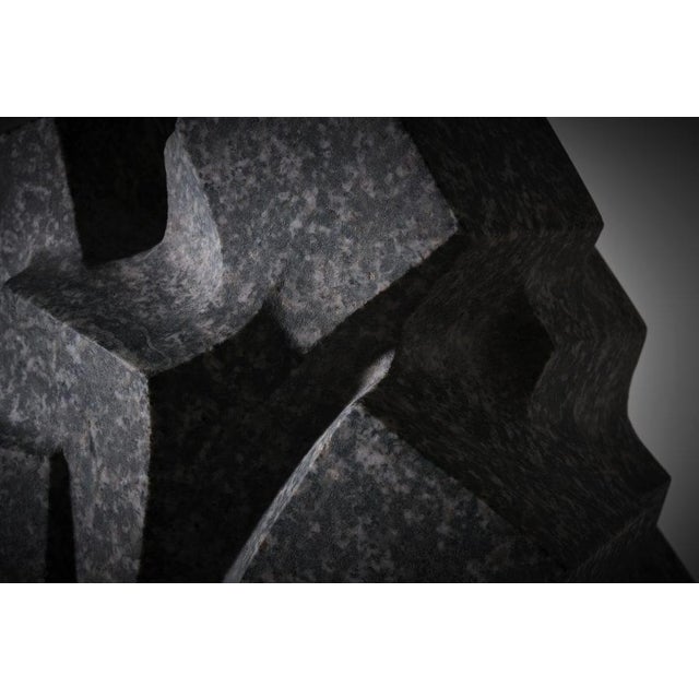 Abstract stone sculpture 'Metropolis 4' by Vittorio di Muzio (1924 - 2014), Italy 1986. Di Muzio studied sculpture at the...