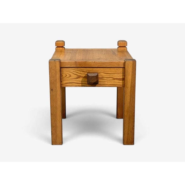 Burnt Umber Swedish Modern, Nightstands, Pine, Leather, Sweden, 1970s For Sale - Image 8 of 13