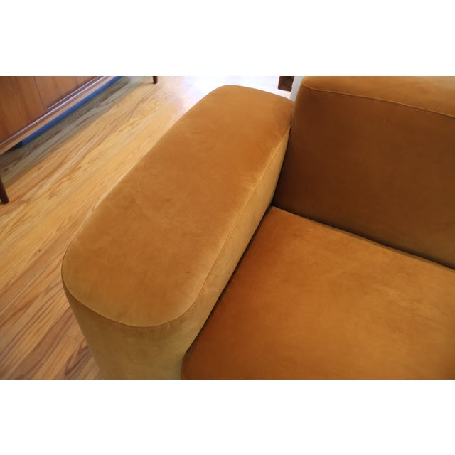 Brown Sarah Ellison "Muse" 4-Piece Modular Sofa, Cognac Velvet For Sale - Image 8 of 12