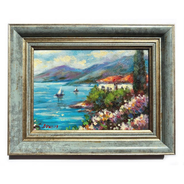 Framed Seascape Coast Oil Original Painting Contemporary by Valeriya Serova For Sale - Image 4 of 13