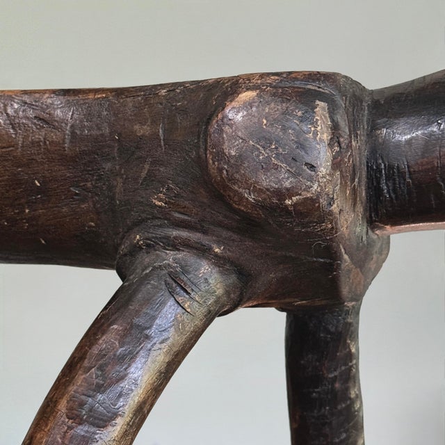 Antique Folk Art Hand Carved Zoomorphic Naive Footstool For Sale - Image 11 of 11