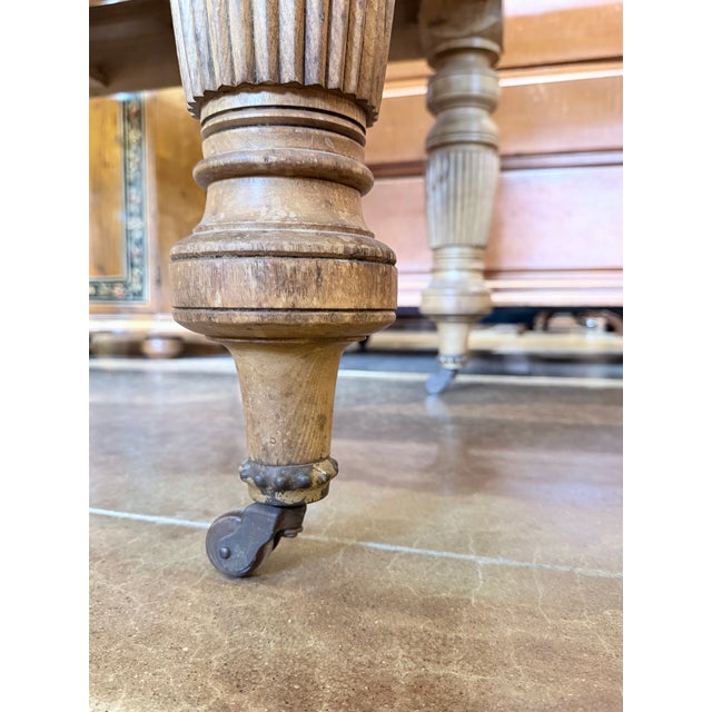 Antique Primitive Pine Farmhouse Extension Table With Concealed Leaves For Sale - Image 12 of 12