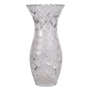 Mid-Century Danish Crystal Vase, 1960s For Sale