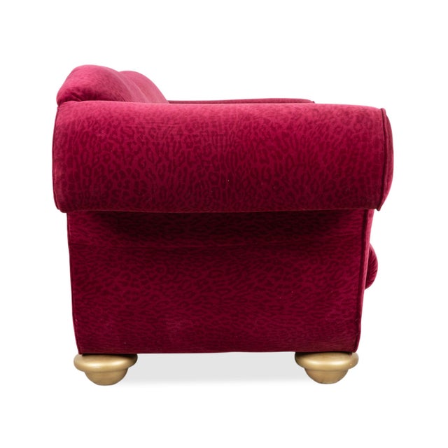 Loulou 3-Seater Sofa in Red Ruby Fabric from Bretz For Sale - Image 6 of 8