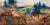 What Lies Beneath presents a layered landscape where vibrant blues and earthy tones intermingle, creating a sense of depth...