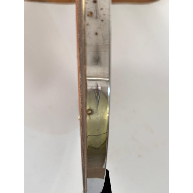 Art Deco Metal and Brown Wood Tray with Handles and Mirror, France, 1930 For Sale - Image 3 of 11