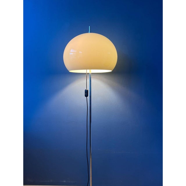 Mid-Century White Mushroom Floor Lamp with Acrylic Glass Shade For Sale - Image 13 of 13