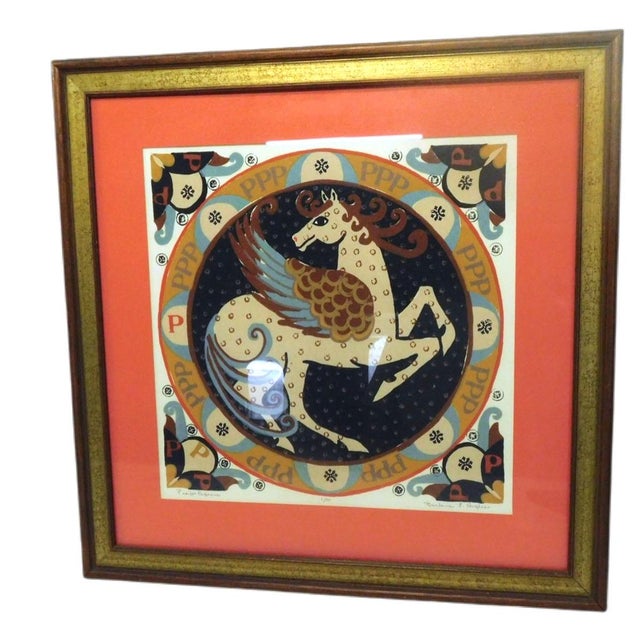 Figurative Barbara F. Hughes "P Is for Pegasus" Framed Signed Print 1/50 For Sale - Image 3 of 9