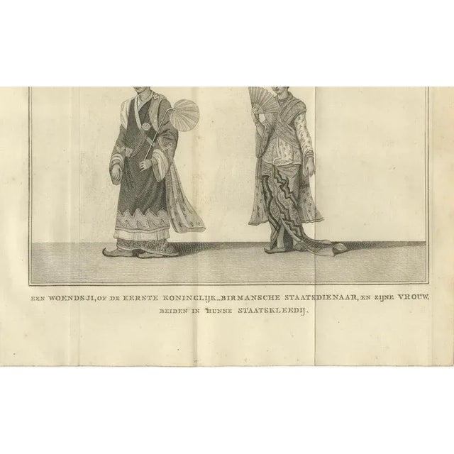 Royal Burmese Official and His Wife in State Attire, 1800, Paper For Sale - Image 3 of 10