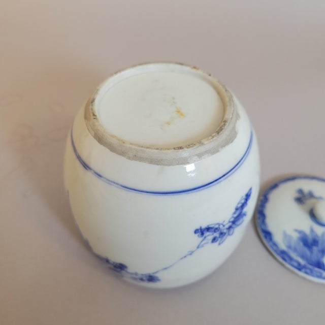 Antique Japanese Blue & White Porcelain Mizusashi Water Jar For Sale - Image 10 of 11