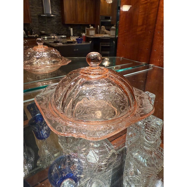 Madrid Pink Depression Glass Covered Butter Dish For Sale - Image 10 of 10