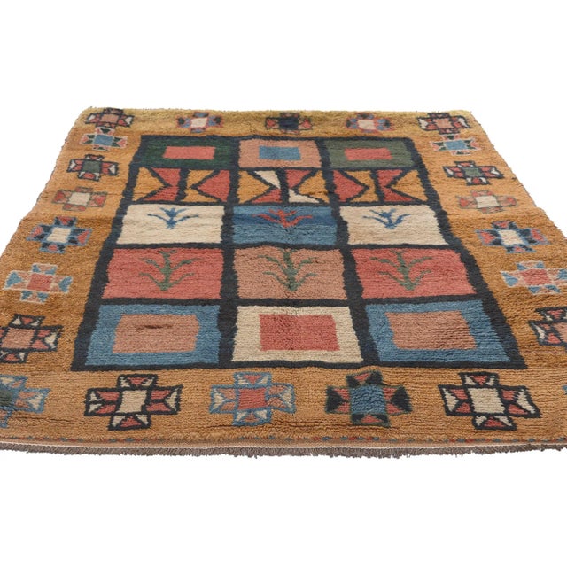Tribal Late 20th Century Vintage Persian Shiraz Tribal Rug, 03'07 X 04'11 For Sale - Image 3 of 10