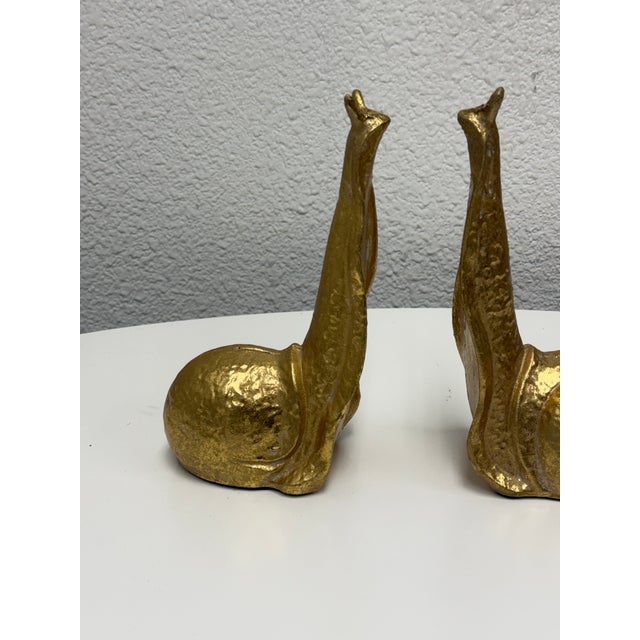 Gold Anthropologie Gold Gilded Snail Bookends, Pair For Sale - Image 8 of 12