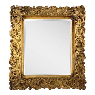 Large 19th Century Carved Giltwood Mirror For Sale
