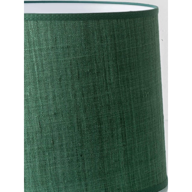 Mid-20th Century Spanish Revival Green Ceramic Table Lamp with Silk Shade, 1970s For Sale - Image 18 of 18