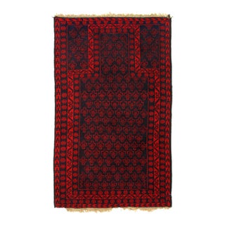 2000s Red Hand Knotted Balouchi Rug 3' X 5'11'' For Sale