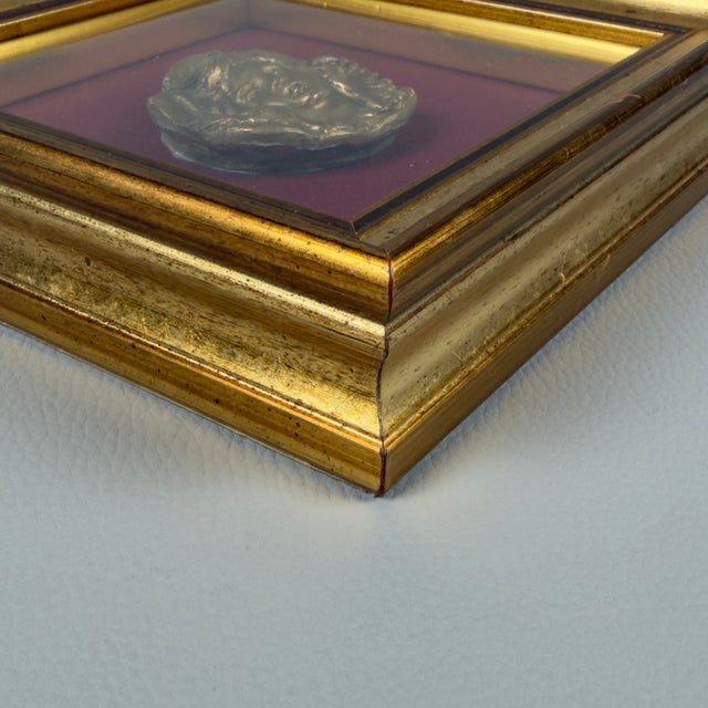 Bronze Sculpture Picture with Gilded Wood Frame For Sale - Image 9 of 12
