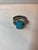 Turquoise Vintage Emerald Cut Turquoise Sterling Ring (Sz 8.75) For Sale - Image 8 of 9