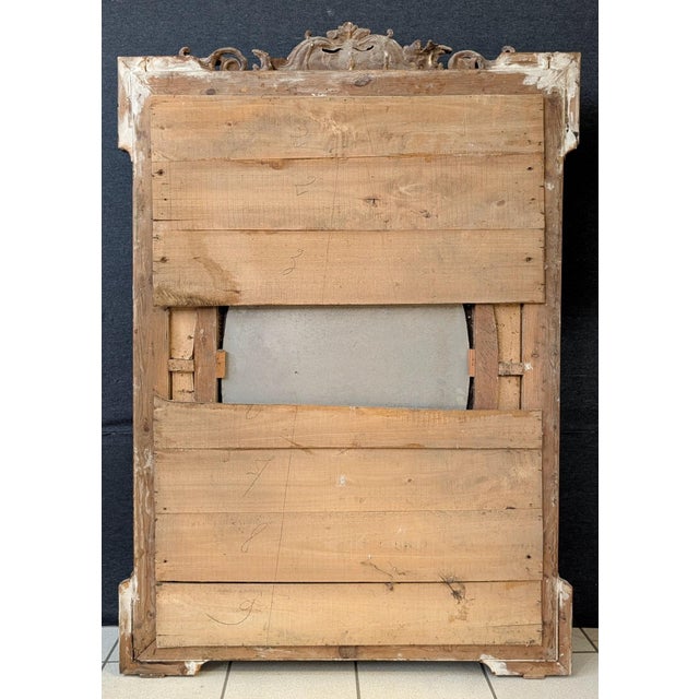 19th Century Large 19th Century Napoleon III Trumeau Mirror in Giltwood and Beveled Glass For Sale - Image 5 of 10