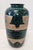 Art Deco Pair Large Postmodern Vintage Green and Gold Floor Vases For Sale - Image 3 of 13