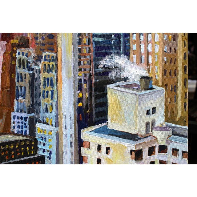 2020s "Sunset View With Chrysler Building" Nyc OIl Painting by Natalia Bessonova For Sale - Image 5 of 6