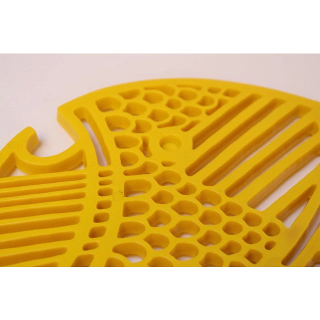 Danish Modern Dansk Gourmet Designs Yellow "Fish" Trivet / Wall Plaque For Sale - Image 11 of 12