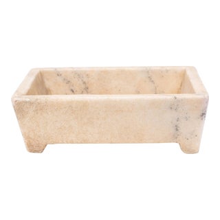 Chinese White Marble Footed Basin For Sale