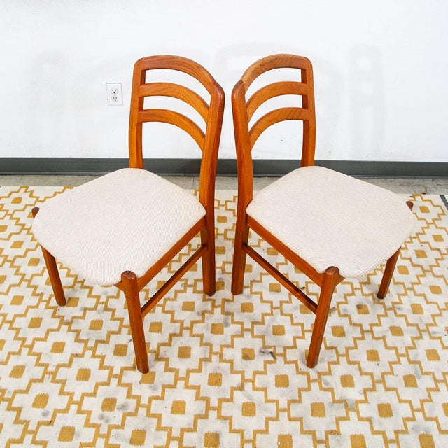 Mid Century Danish Modern Dining Chairs Set 4 Benny Linden Teak High Back MCM For Sale - Image 10 of 12