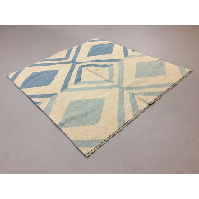 Turkish Kilim Vintage style Turkish Kilim from central Anatolia, very pretty with lovely light indigo blues and beiges...