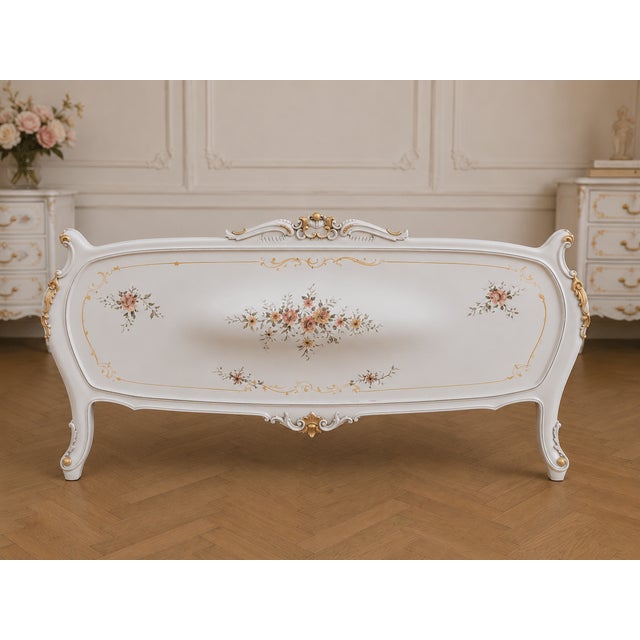 1950s Italian Venetian White Beech Bedframe - 4 Pc For Sale - Image 11 of 12