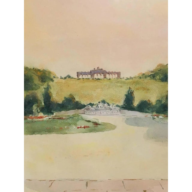 Watercolor of a French Castle by Unknown Artist For Sale - Image 4 of 8