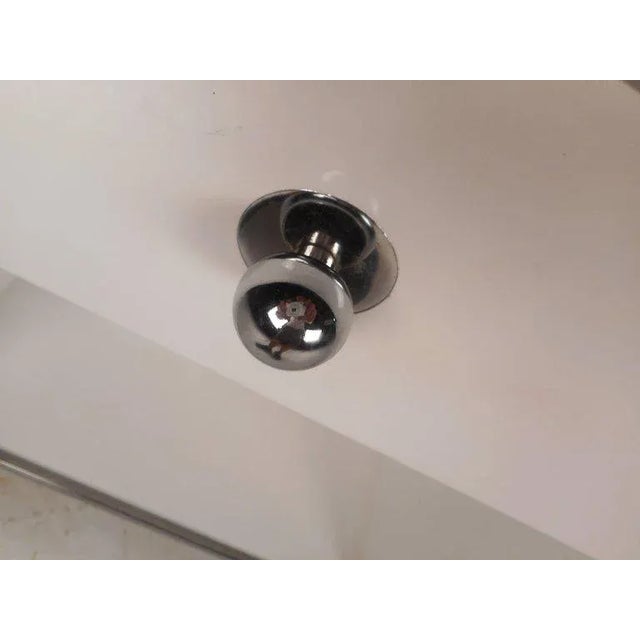 White Vintage Modern White Laminate Nightstands - a Pair For Sale - Image 8 of 11