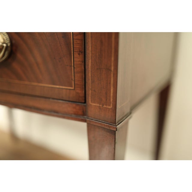 Small Mahogany Buffet. Hepplewhite Style Buffet With Slide-Out Serving Tray. Banded Mahogany Top. For Sale - Image 13 of 14