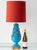 Sculptural mid-century table lamp from manises, spain (1960s). A vivid turquoise glazed bouquet of hand-carved ceramic...
