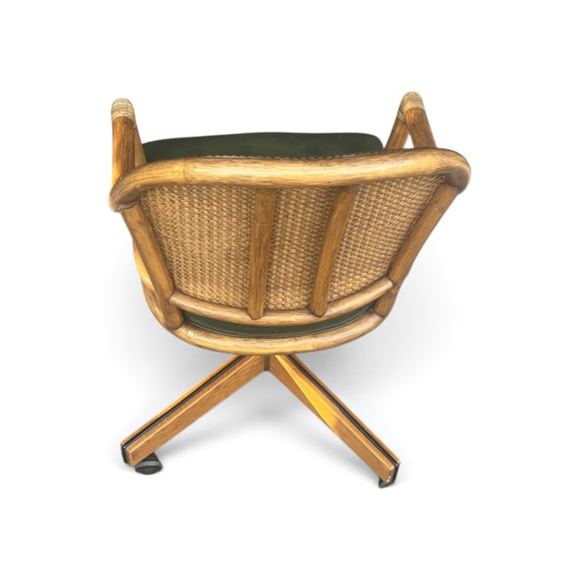 Vintage McGuire Louis XVI Swivel-Tilt Desk Chair in Green Leather For Sale - Image 17 of 18