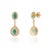 Green 1.68ct Pear-Cut Emerald & Diamond Double Halo Drop Earrings in 14k Yellow Gold- 2 Pieces For Sale - Image 8 of 14