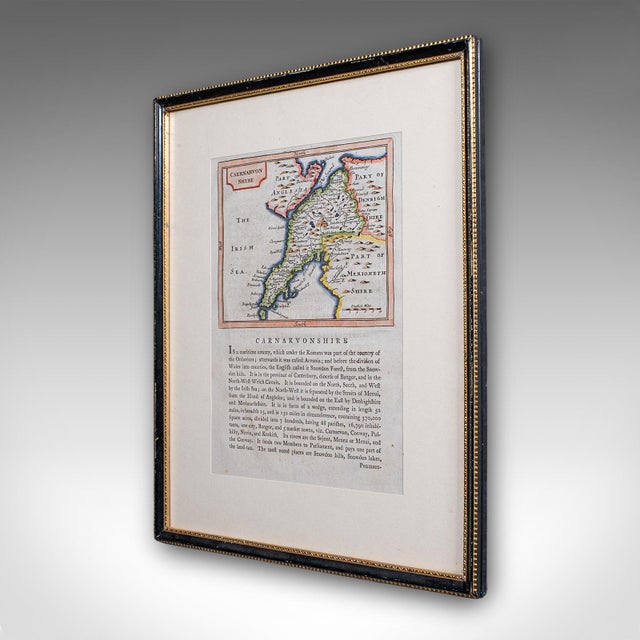 Antique Dual Sided Carnarvonshire Map, Atlas Excerpt, North Wales, Cartography For Sale - Image 4 of 12