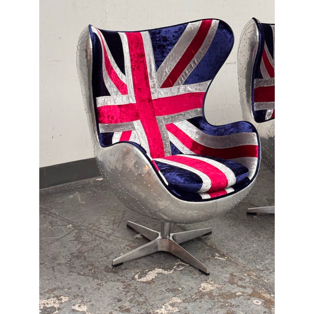 Acme Furniture Brancaster British Flag Egg Chairs, Pair For Sale - Image 10 of 12