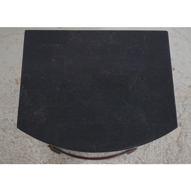 1990s Marble Top Mahogany Cabinet Door Nightstands, A Pair For Sale In Philadelphia - Image 6 of 17