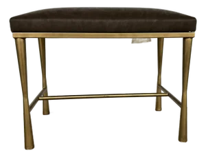 Moderne Faux Brown Leather Bench