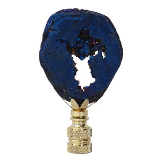 Sapphire Blue Crystal Geode Finial by C. Damien Fox, a Single. For Sale