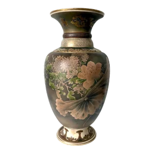 Large Japanese Satsuma Ceramic Vase Kinkozan